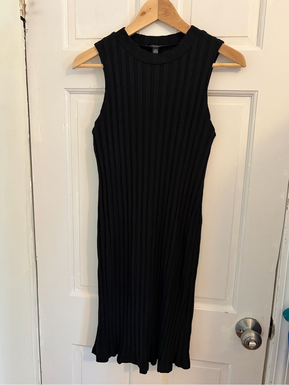 Eileen Fisher Tank Dress Black High Neck Tencel Stretch Jersey Size Small Petite